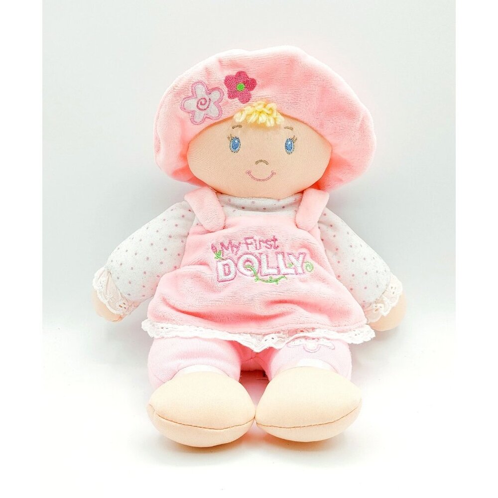 Baby Gund My First Dolly Plush 13" Pink White Blonde Hair Stuffed Doll #6047446
